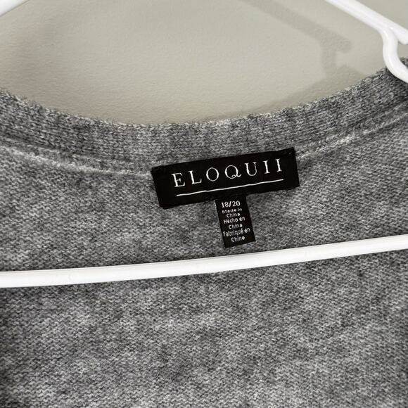 ELOQUII Sweater Wrap Maxi Dress in Heather gray women’s 18/20 soft comfy - Picture 6 of 10